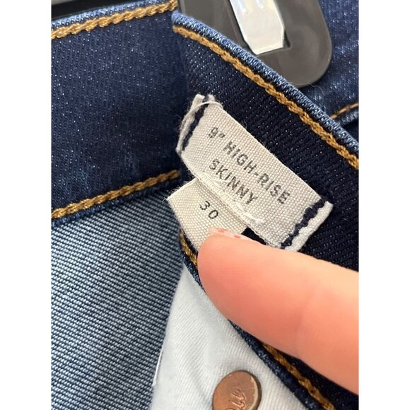 Madewell Womens 9" High-Rise Skinny Jeans Size 30 Dark Wash Denim - Picture 4 of 7